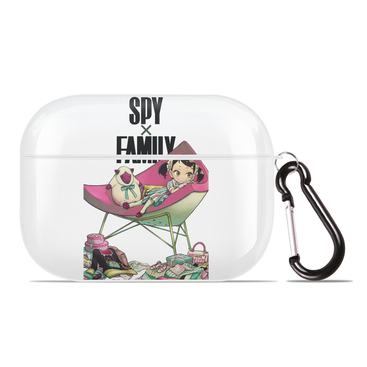 （画像用） SPY×FAMILY间谍家家酒 【AirPods Pro用】ハードシェル保護ケース 耐衝撃・防指紋・カラビナ付き商品仕様
