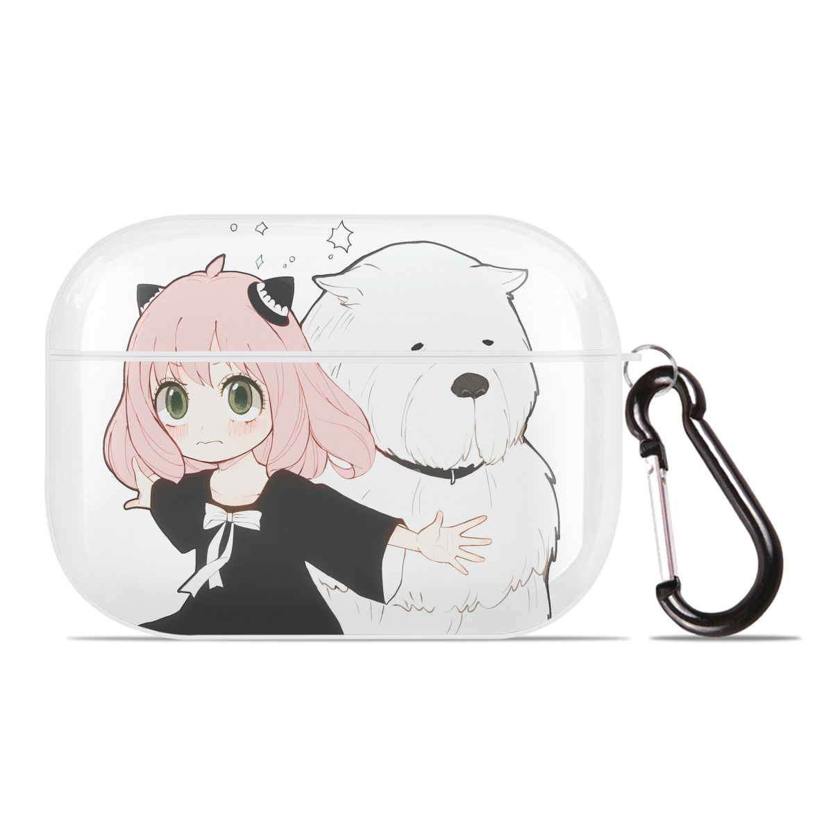 （画像用） SPY×FAMILY间谍家家酒 【AirPods Pro用】ハードシェル保護ケース 耐衝撃・防指紋・カラビナ付き商品仕様