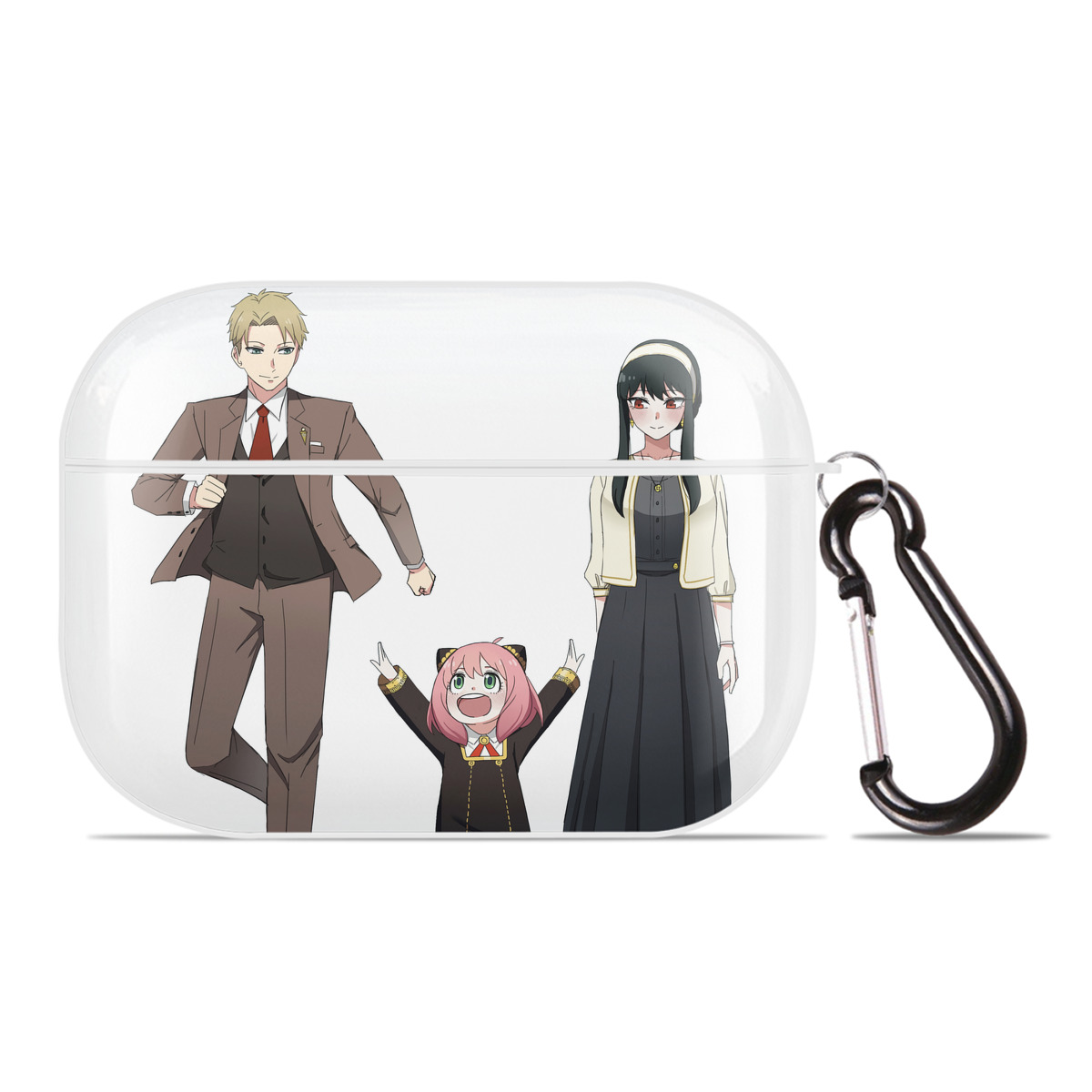 （画像用） SPY×FAMILY间谍家家酒 【AirPods Pro用】ハードシェル保護ケース 耐衝撃・防指紋・カラビナ付き商品仕様