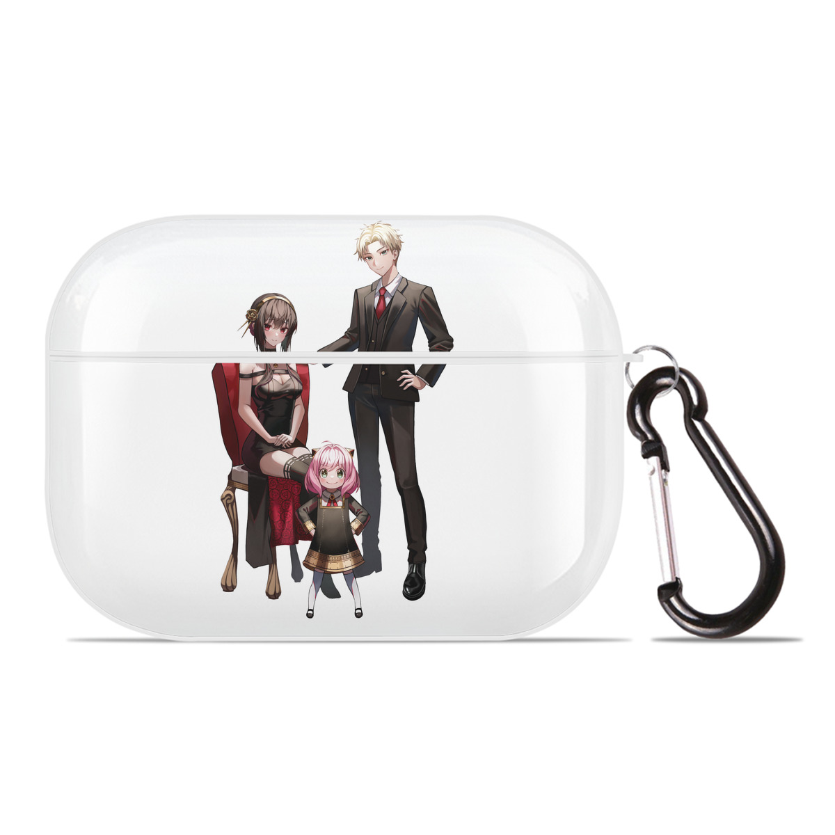 （画像用） SPY×FAMILY间谍家家酒 【AirPods Pro用】ハードシェル保護ケース 耐衝撃・防指紋・カラビナ付き商品仕様
