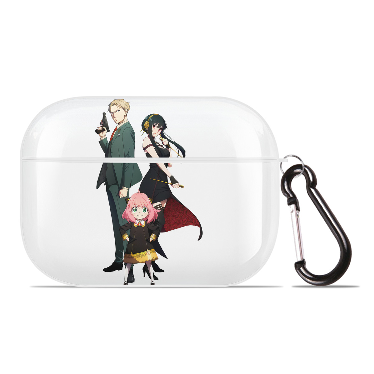 （画像用） SPY×FAMILY间谍家家酒 【AirPods Pro用】ハードシェル保護ケース 耐衝撃・防指紋・カラビナ付き商品仕様