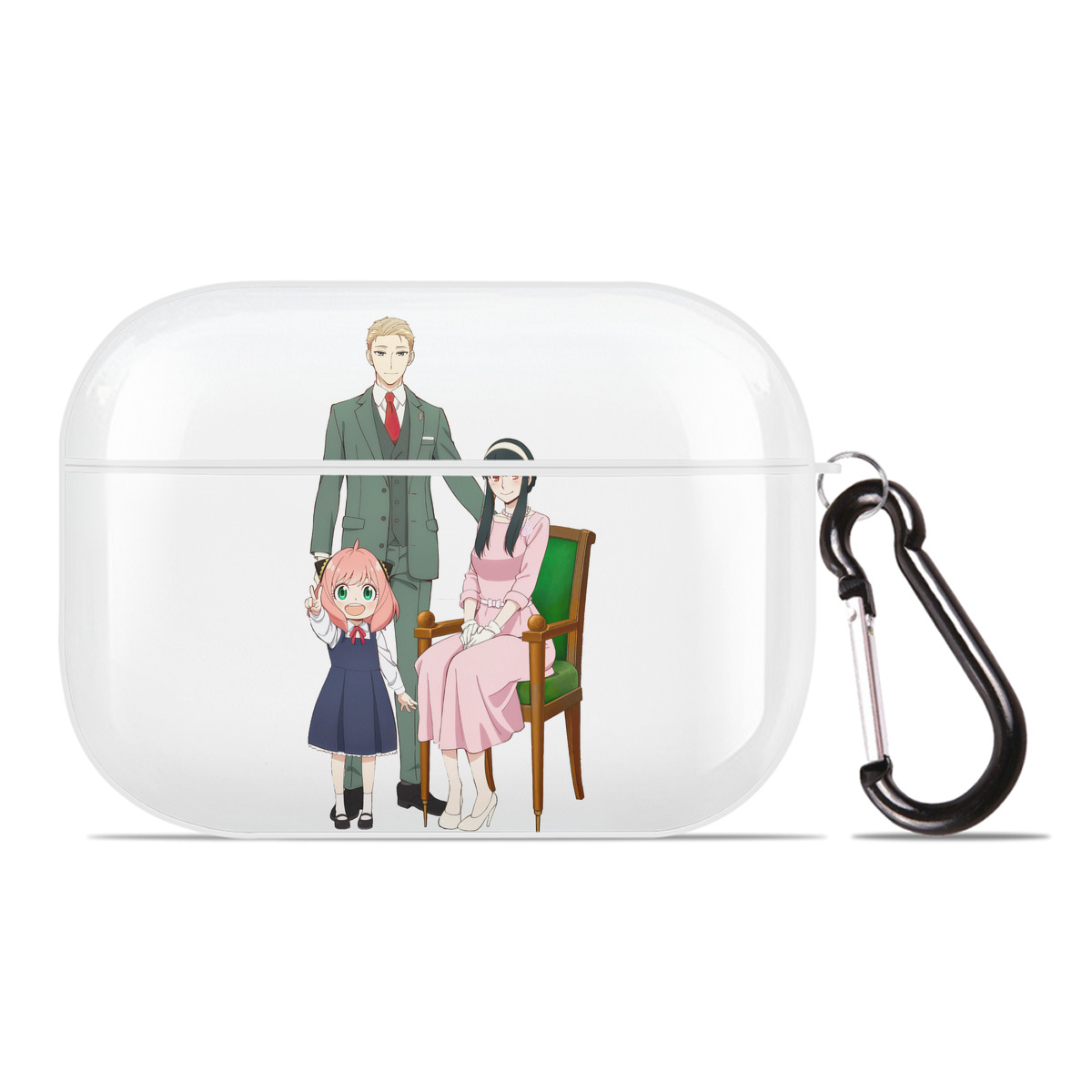 （画像用） SPY×FAMILY间谍家家酒 【AirPods Pro用】ハードシェル保護ケース 耐衝撃・防指紋・カラビナ付き商品仕様