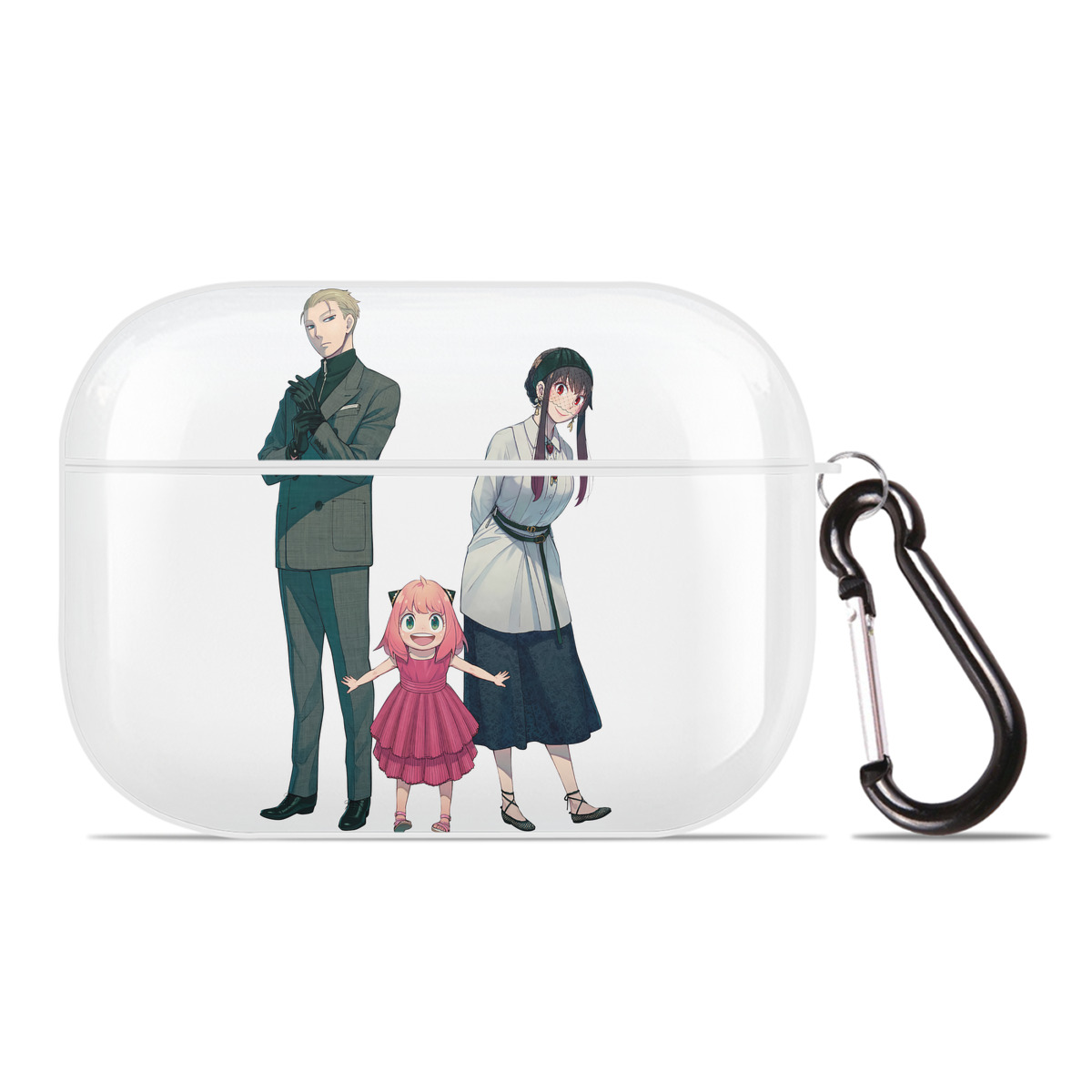 （画像用） SPY×FAMILY间谍家家酒 【AirPods Pro用】ハードシェル保護ケース 耐衝撃・防指紋・カラビナ付き商品仕様