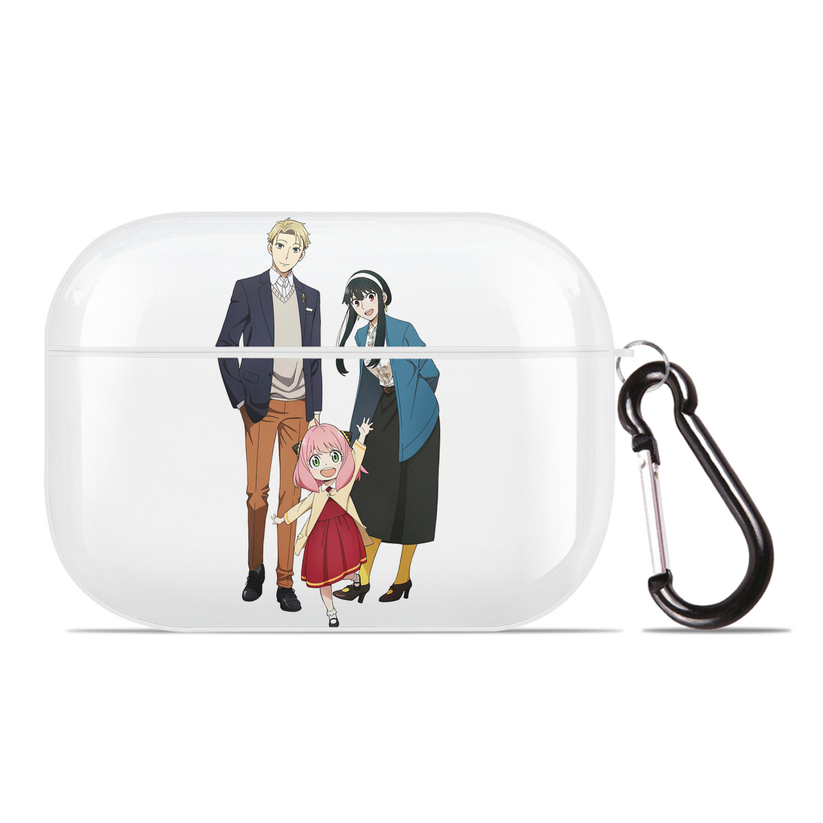 （画像用） SPY×FAMILY间谍家家酒 【AirPods Pro用】ハードシェル保護ケース 耐衝撃・防指紋・カラビナ付き商品仕様