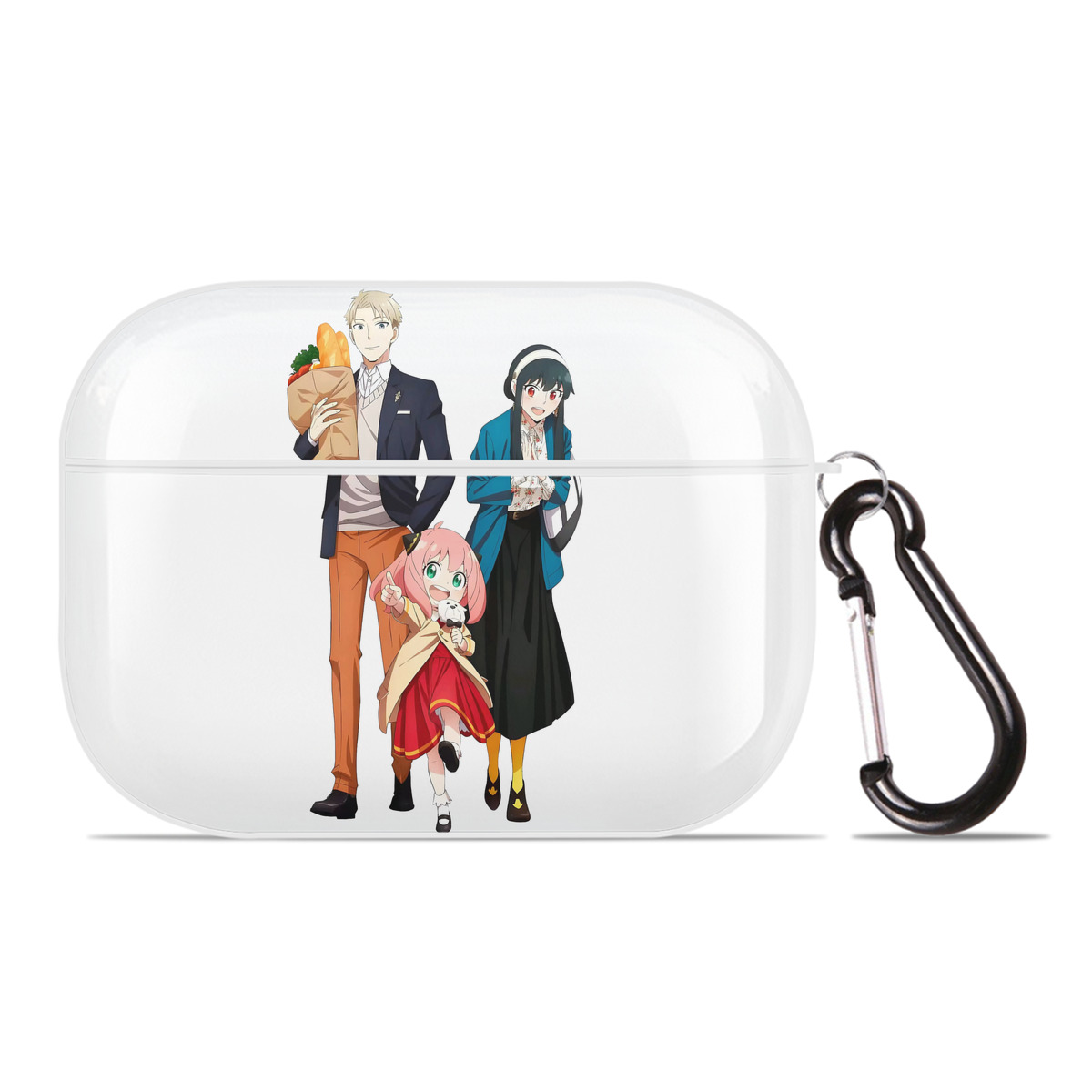 （画像用） SPY×FAMILY间谍家家酒 【AirPods Pro用】ハードシェル保護ケース 耐衝撃・防指紋・カラビナ付き商品仕様
