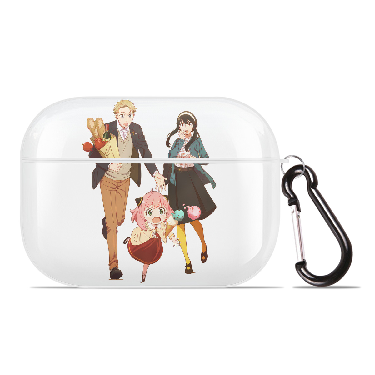 （画像用） SPY×FAMILY间谍家家酒 【AirPods Pro用】ハードシェル保護ケース 耐衝撃・防指紋・カラビナ付き商品仕様
