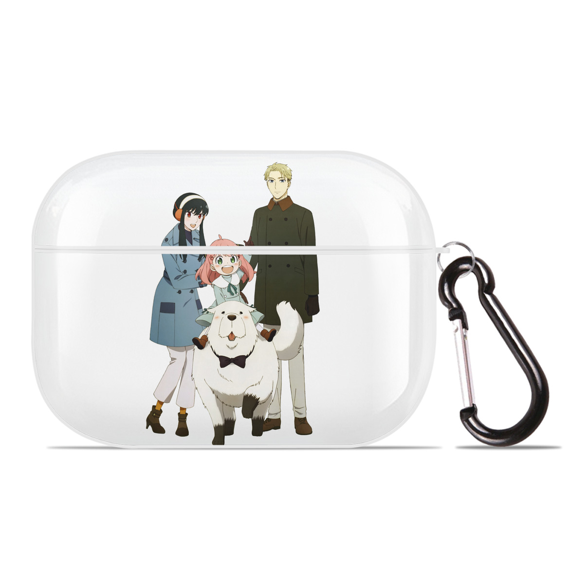 （画像用） SPY×FAMILY间谍家家酒 【AirPods Pro用】ハードシェル保護ケース 耐衝撃・防指紋・カラビナ付き商品仕様