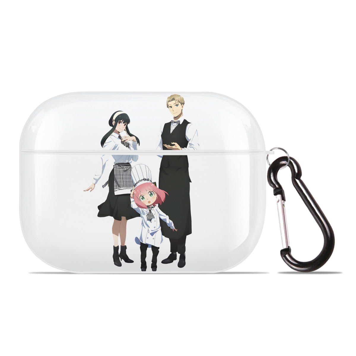 （画像用） SPY×FAMILY间谍家家酒 【AirPods Pro用】ハードシェル保護ケース 耐衝撃・防指紋・カラビナ付き商品仕様