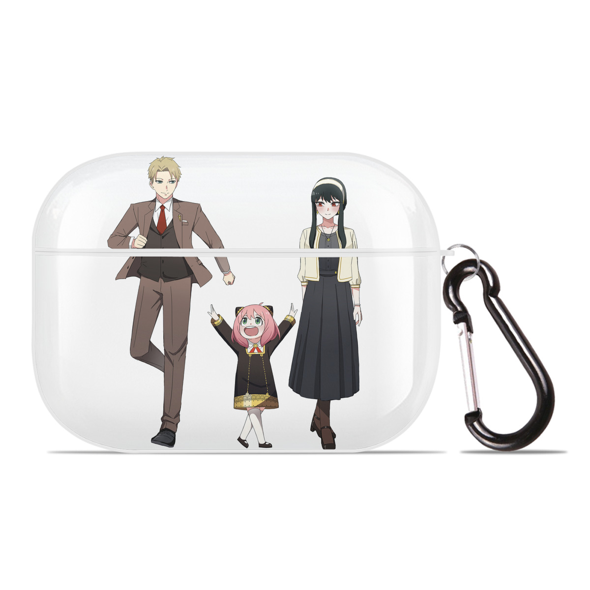 （画像用） SPY×FAMILY间谍家家酒 【AirPods Pro用】ハードシェル保護ケース 耐衝撃・防指紋・カラビナ付き商品仕様