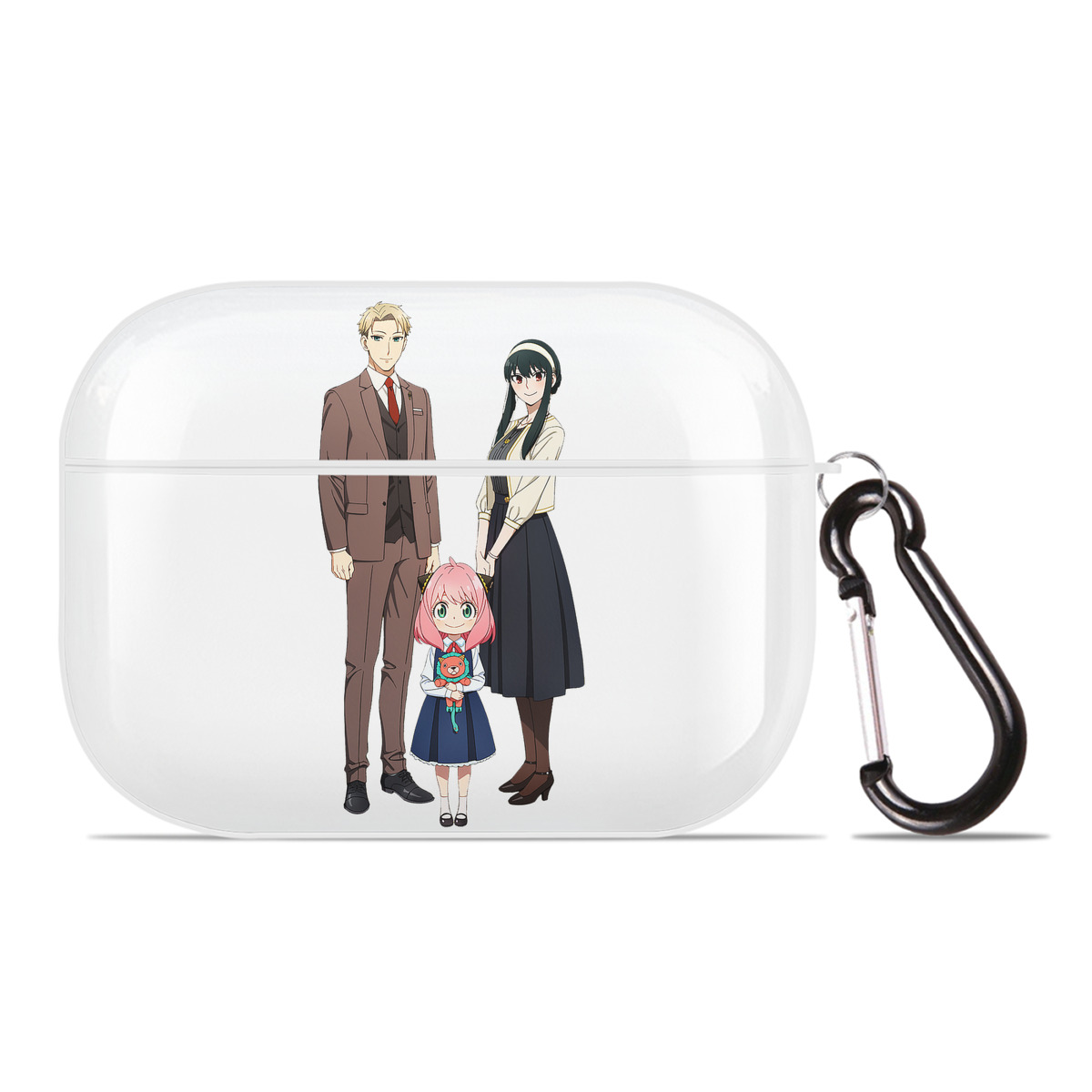 （画像用） SPY×FAMILY间谍家家酒 【AirPods Pro用】ハードシェル保護ケース 耐衝撃・防指紋・カラビナ付き商品仕様