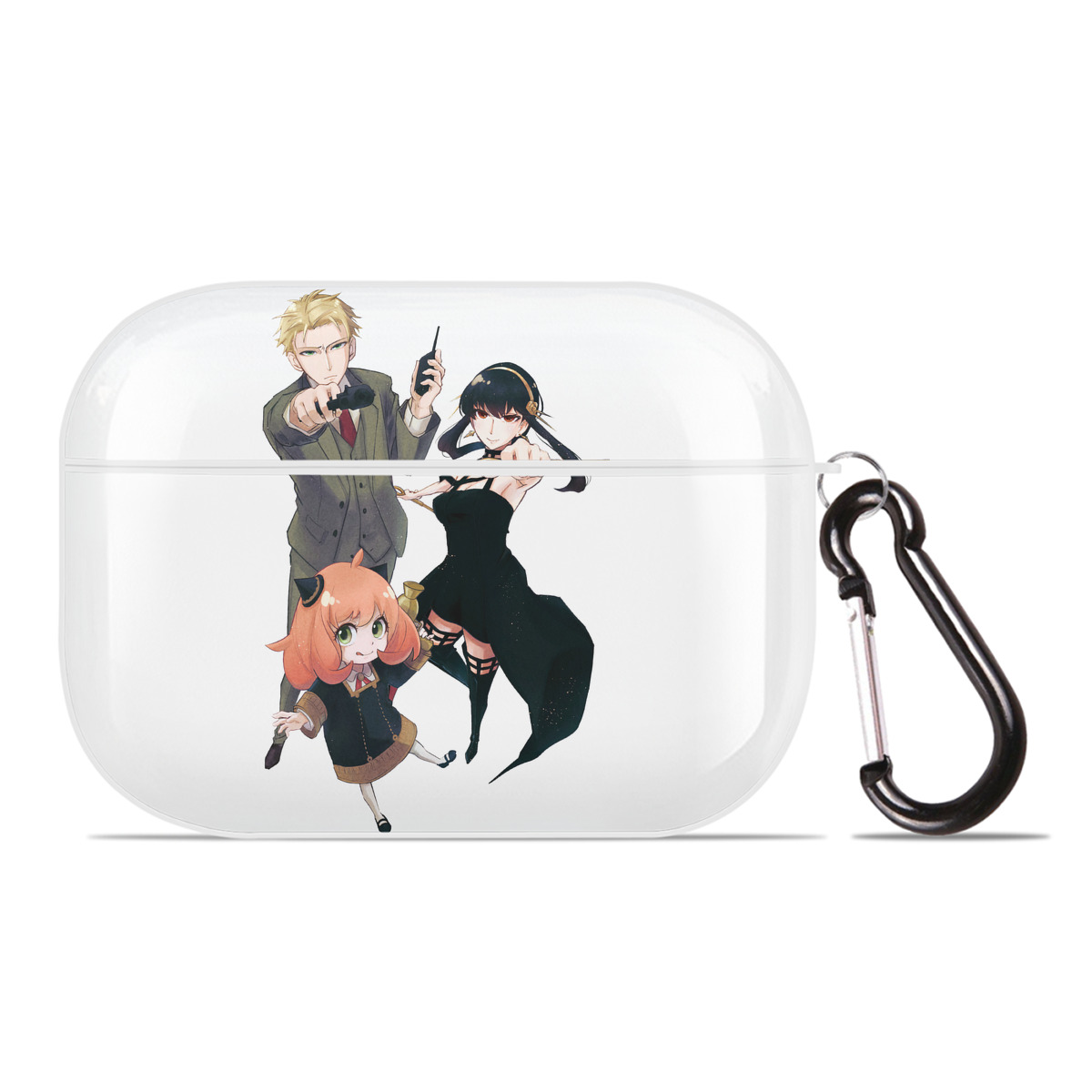 （画像用） SPY×FAMILY间谍家家酒 【AirPods Pro用】ハードシェル保護ケース 耐衝撃・防指紋・カラビナ付き商品仕様