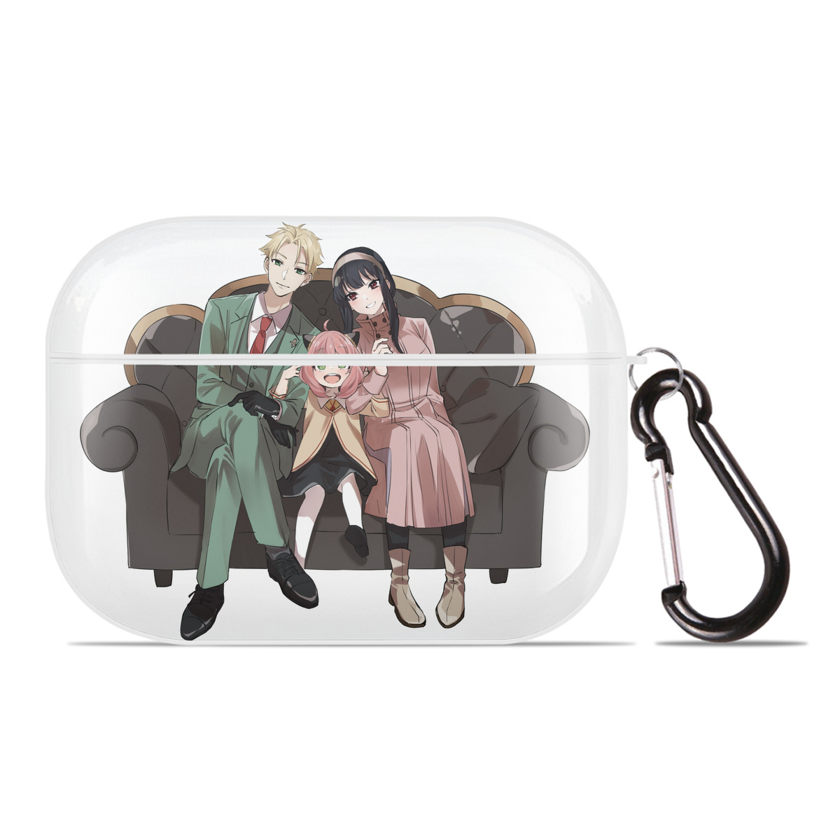 （画像用） SPY×FAMILY间谍家家酒 【AirPods Pro用】ハードシェル保護ケース 耐衝撃・防指紋・カラビナ付き商品仕様