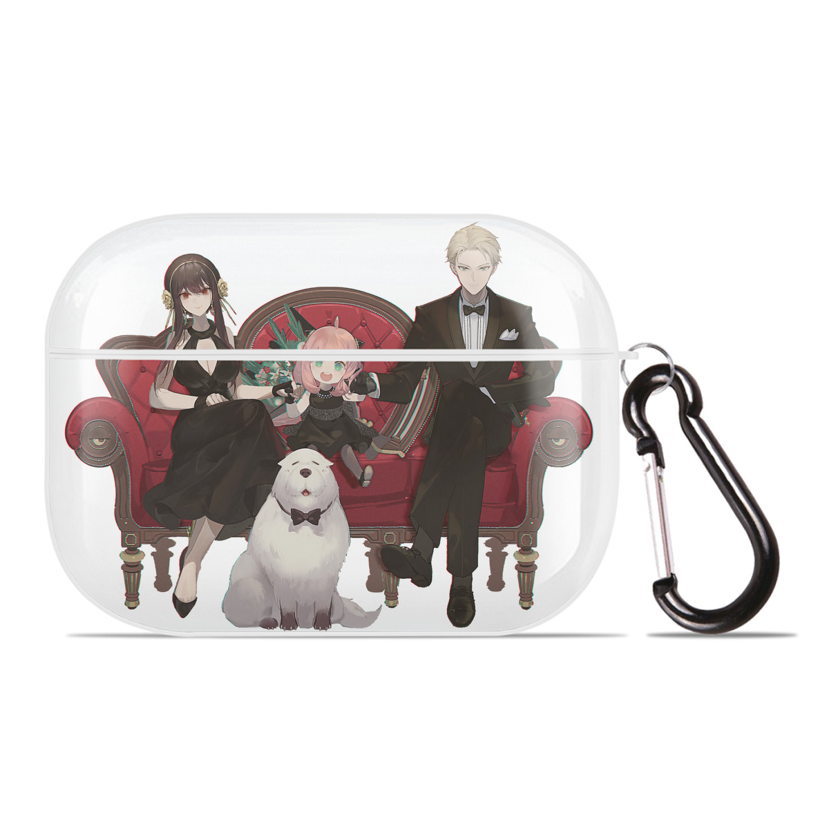 （画像用） SPY×FAMILY间谍家家酒 【AirPods Pro用】ハードシェル保護ケース 耐衝撃・防指紋・カラビナ付き商品仕様