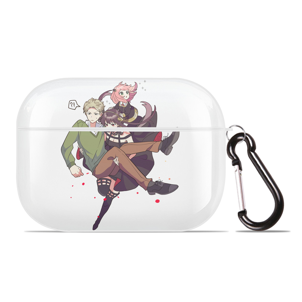 （画像用） SPY×FAMILY间谍家家酒 【AirPods Pro用】ハードシェル保護ケース 耐衝撃・防指紋・カラビナ付き商品仕様
