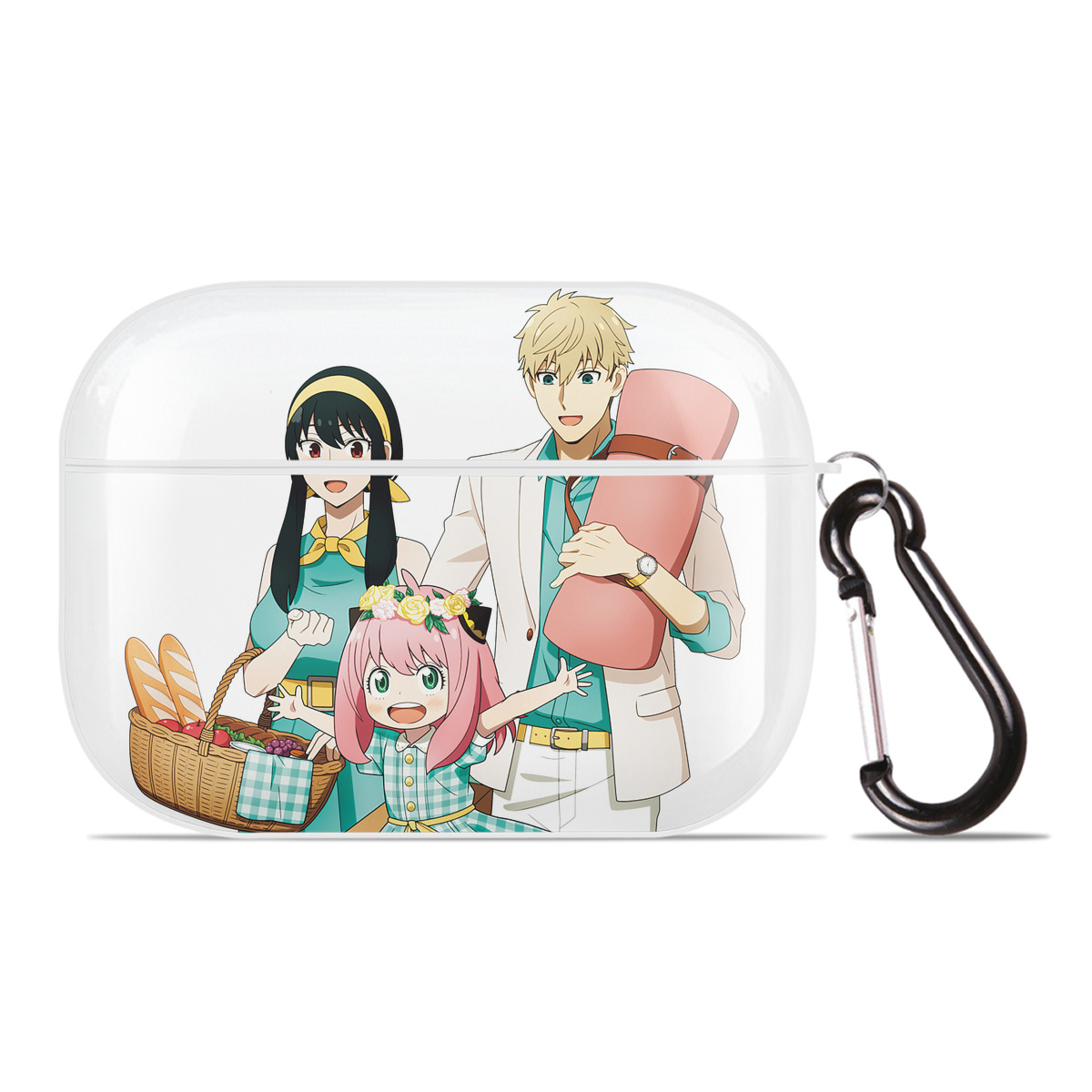 （画像用） SPY×FAMILY间谍家家酒 【AirPods Pro用】ハードシェル保護ケース 耐衝撃・防指紋・カラビナ付き商品仕様