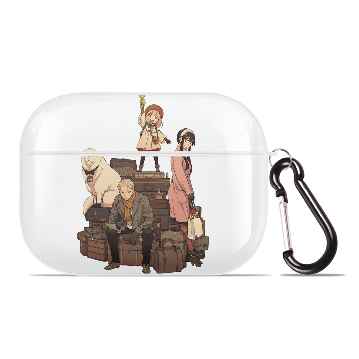 （画像用） SPY×FAMILY间谍家家酒 【AirPods Pro用】ハードシェル保護ケース 耐衝撃・防指紋・カラビナ付き商品仕様