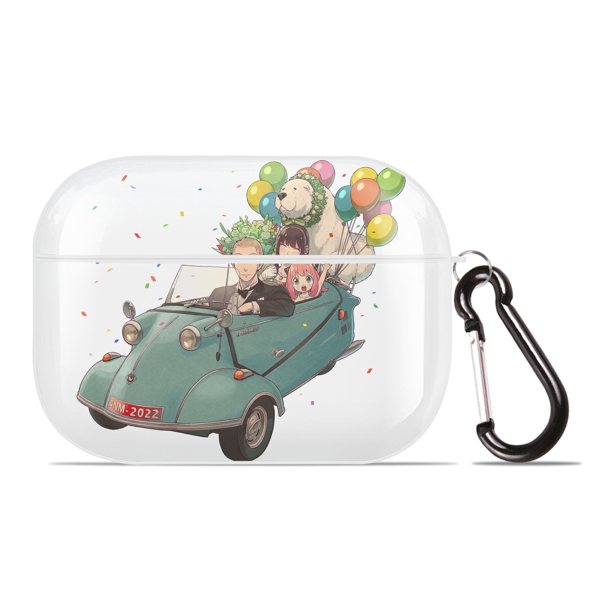 （画像用） SPY×FAMILY间谍家家酒 【AirPods Pro用】ハードシェル保護ケース 耐衝撃・防指紋・カラビナ付き商品仕様