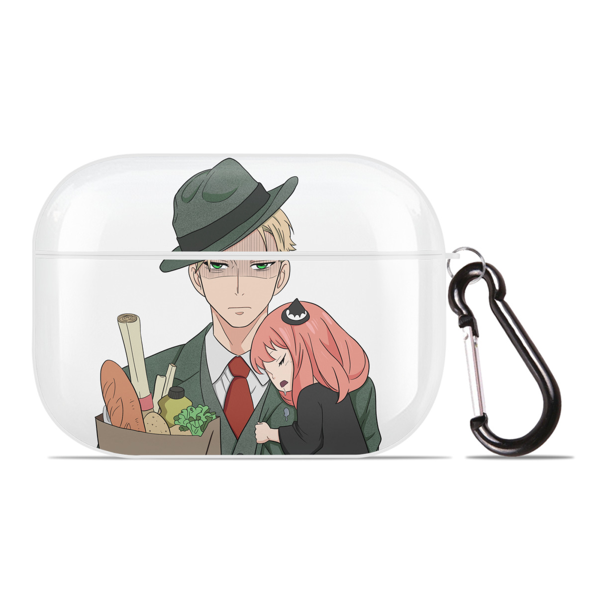 （画像用） SPY×FAMILY间谍家家酒 【AirPods Pro用】ハードシェル保護ケース 耐衝撃・防指紋・カラビナ付き商品仕様