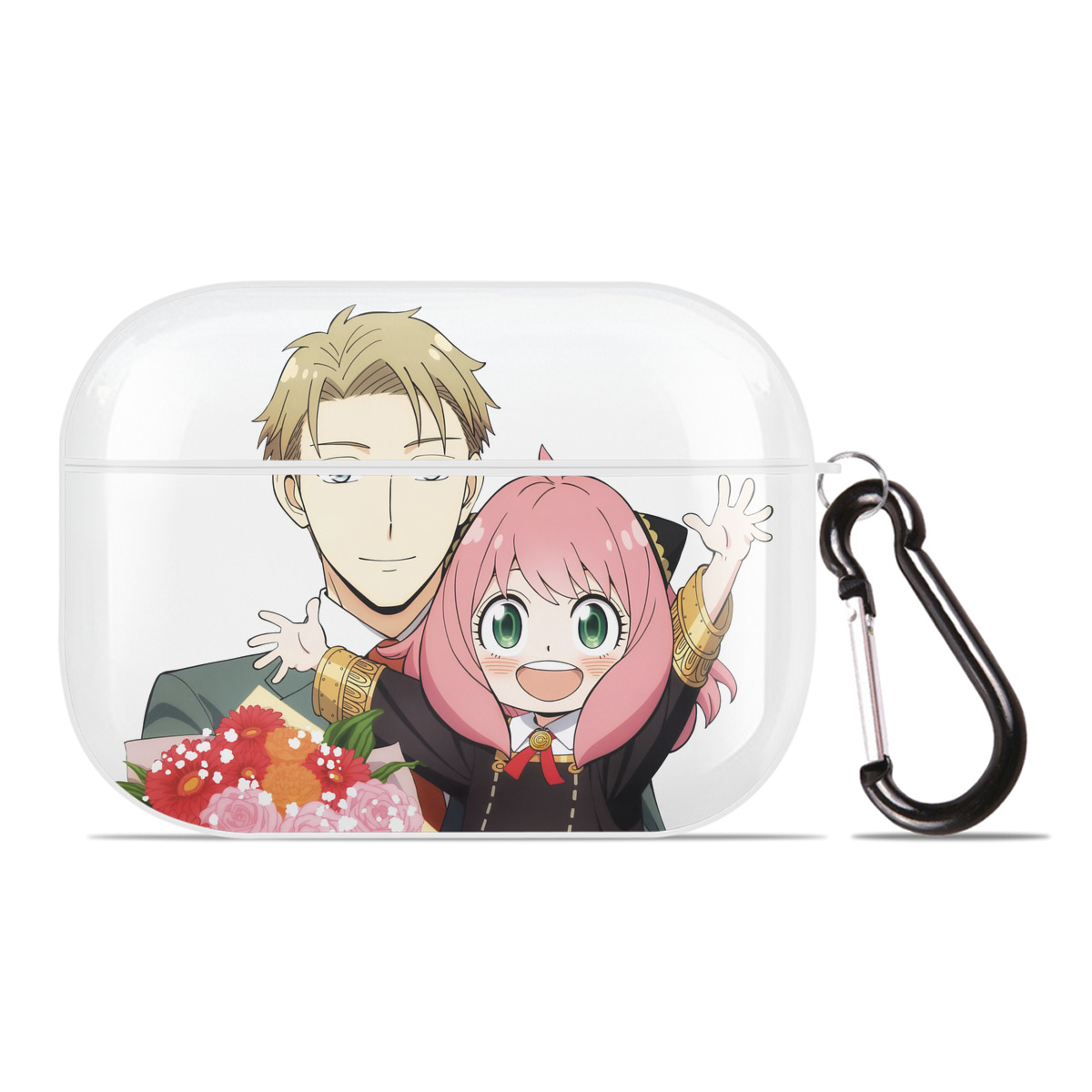 （画像用） SPY×FAMILY间谍家家酒 【AirPods Pro用】ハードシェル保護ケース 耐衝撃・防指紋・カラビナ付き商品仕様