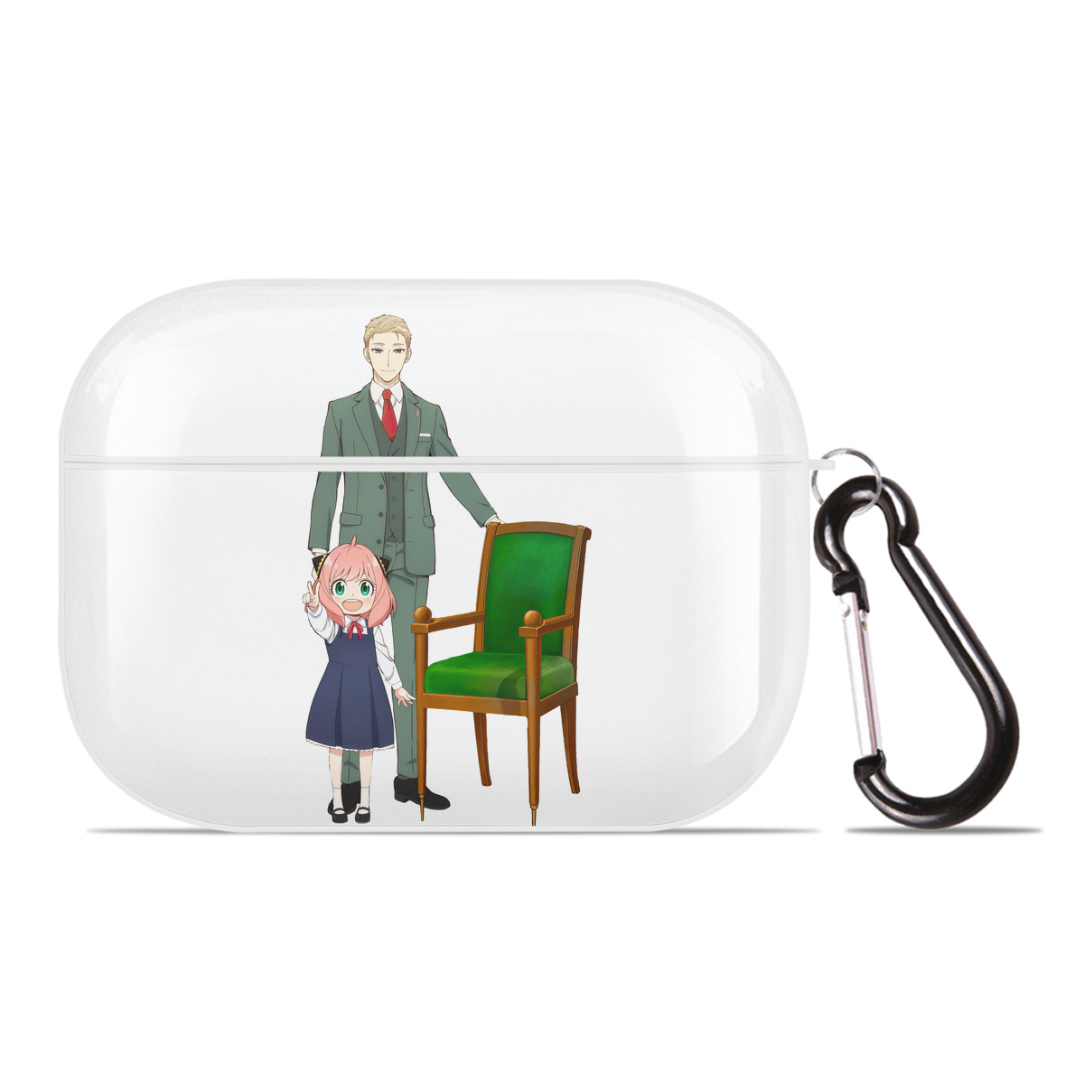 （画像用） SPY×FAMILY间谍家家酒 【AirPods Pro用】ハードシェル保護ケース 耐衝撃・防指紋・カラビナ付き商品仕様