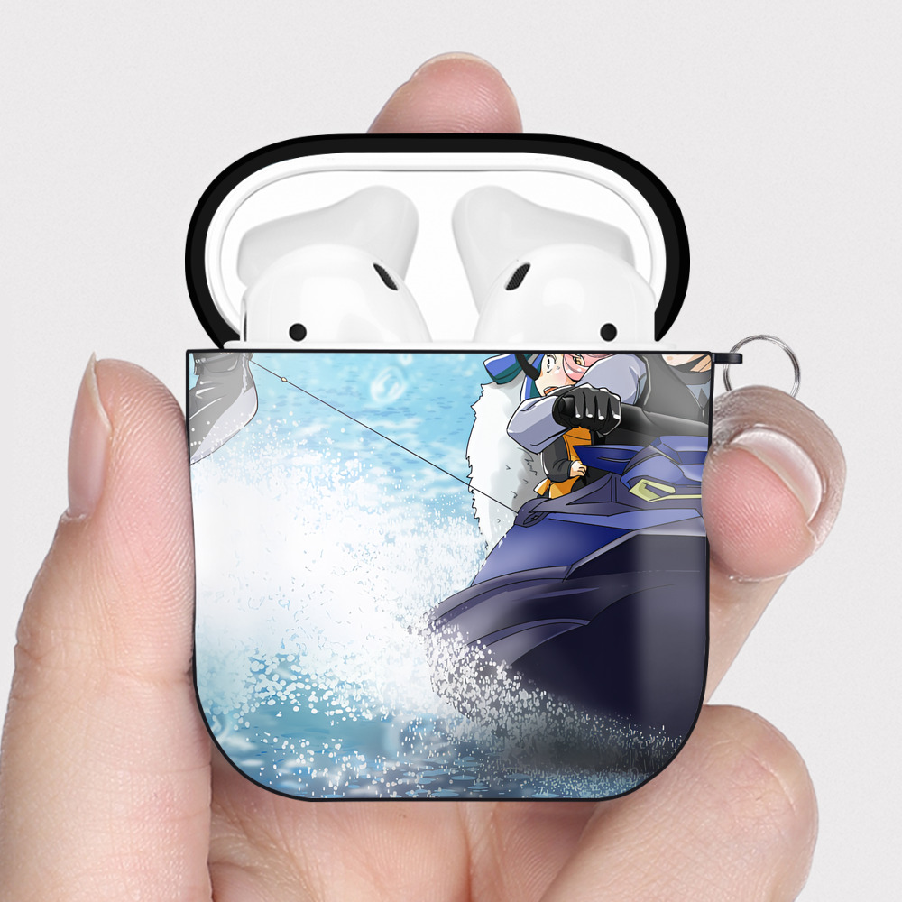 （画像用） SPY×FAMILY间谍家家酒 AirPods 第2世代保護ケース ハードシェル ブラック 耐衝撃・防指紋・カラビナ付き