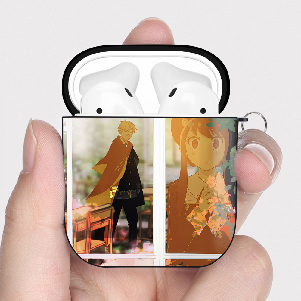 （画像用） SPY×FAMILY间谍家家酒 AirPods 第2世代保護ケース ハードシェル ブラック 耐衝撃・防指紋・カラビナ付き
