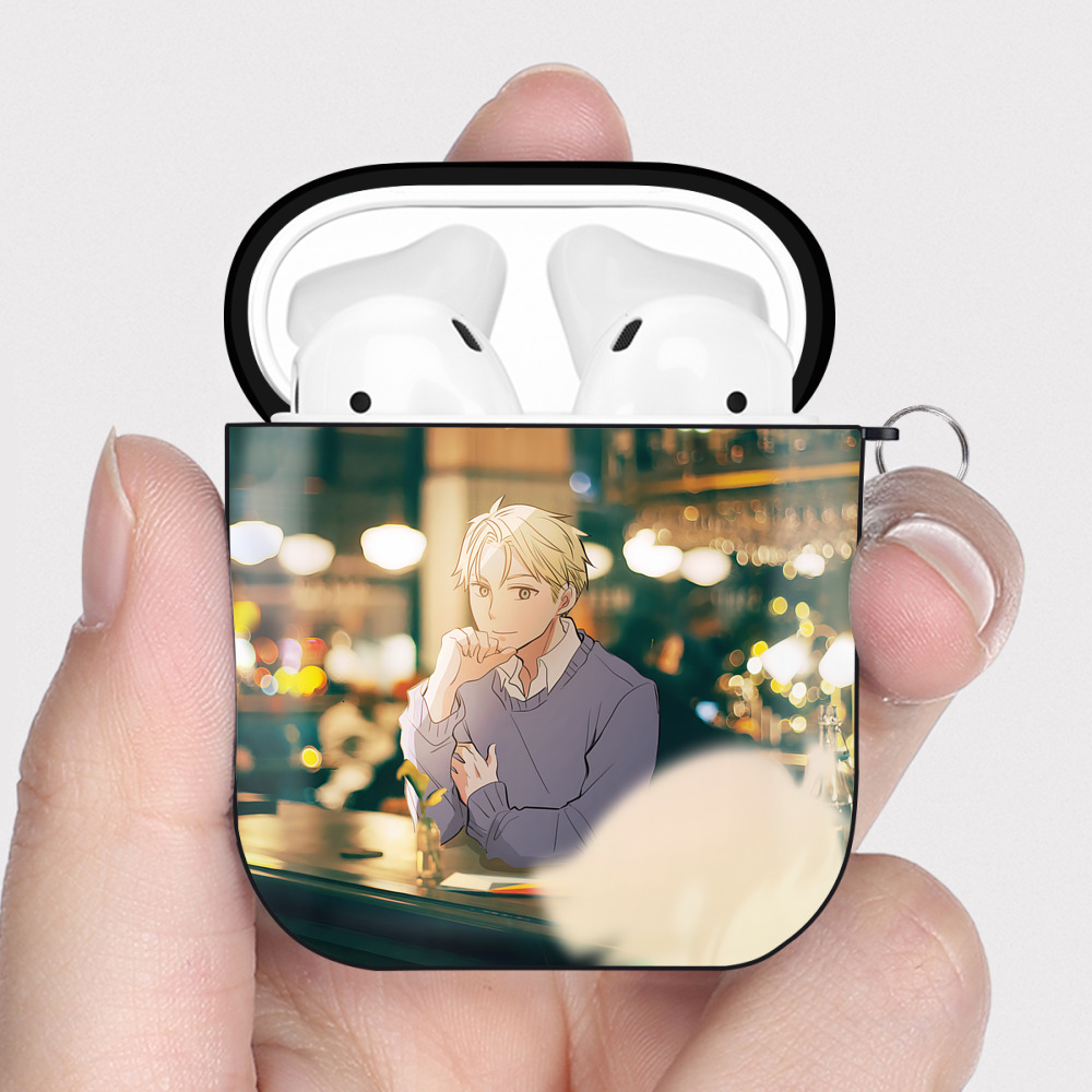 （画像用） SPY×FAMILY间谍家家酒 AirPods 第2世代保護ケース ハードシェル ブラック 耐衝撃・防指紋・カラビナ付き