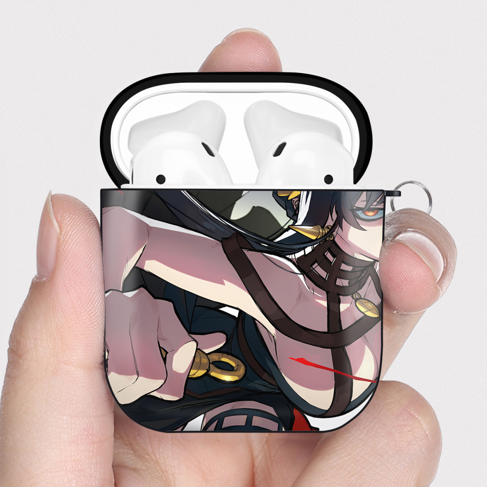 （画像用） SPY×FAMILY间谍家家酒 AirPods 第2世代保護ケース ハードシェル ブラック 耐衝撃・防指紋・カラビナ付き