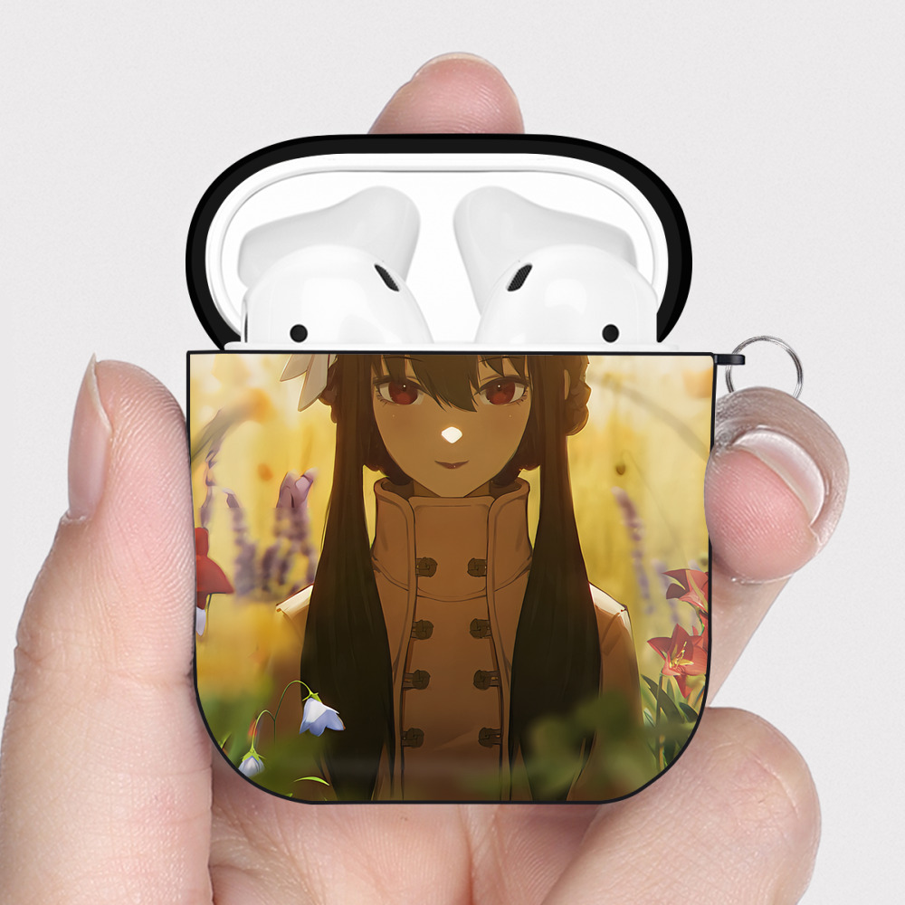 （画像用） SPY×FAMILY间谍家家酒 AirPods 第2世代保護ケース ハードシェル ブラック 耐衝撃・防指紋・カラビナ付き
