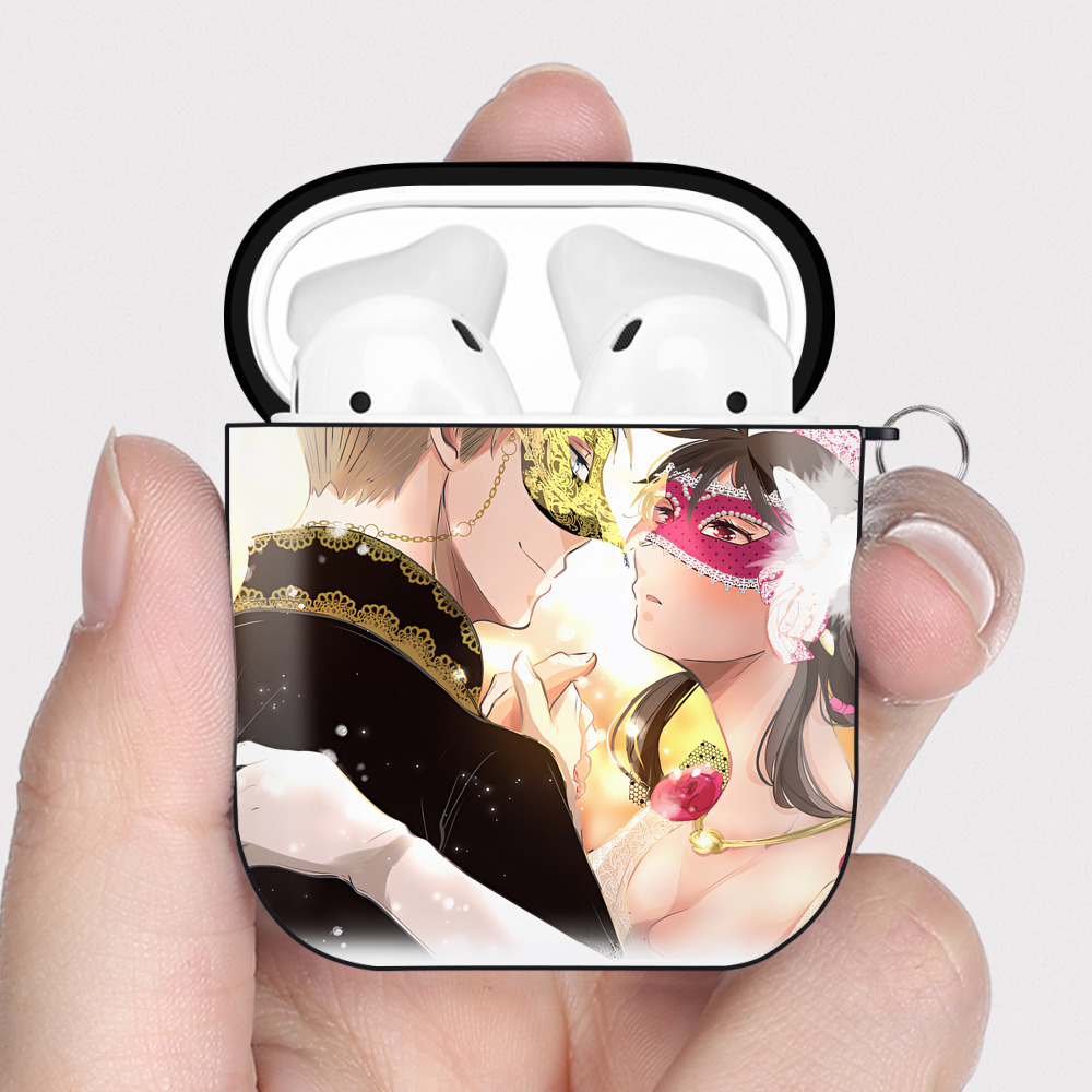 （画像用） SPY×FAMILY间谍家家酒 AirPods 第2世代保護ケース ハードシェル ブラック 耐衝撃・防指紋・カラビナ付き