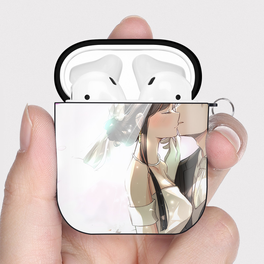 （画像用） SPY×FAMILY间谍家家酒 AirPods 第2世代保護ケース ハードシェル ブラック 耐衝撃・防指紋・カラビナ付き