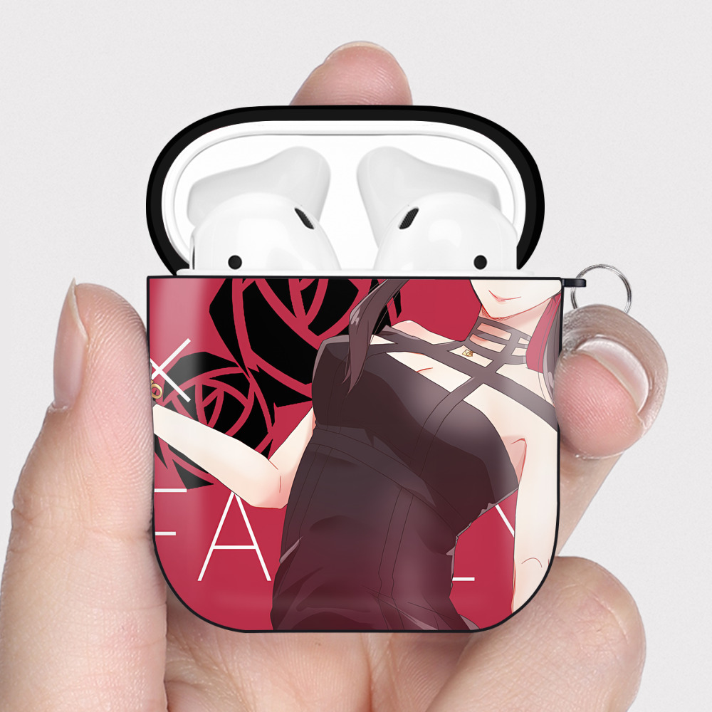 （画像用） SPY×FAMILY间谍家家酒 AirPods 第2世代保護ケース ハードシェル ブラック 耐衝撃・防指紋・カラビナ付き