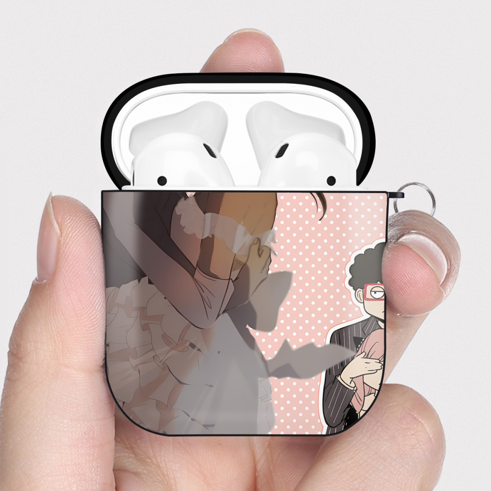（画像用） SPY×FAMILY间谍家家酒 AirPods 第2世代保護ケース ハードシェル ブラック 耐衝撃・防指紋・カラビナ付き