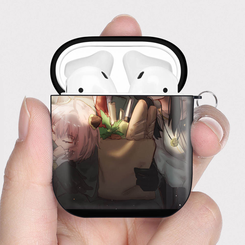 （画像用） SPY×FAMILY间谍家家酒 AirPods 第2世代保護ケース ハードシェル ブラック 耐衝撃・防指紋・カラビナ付き