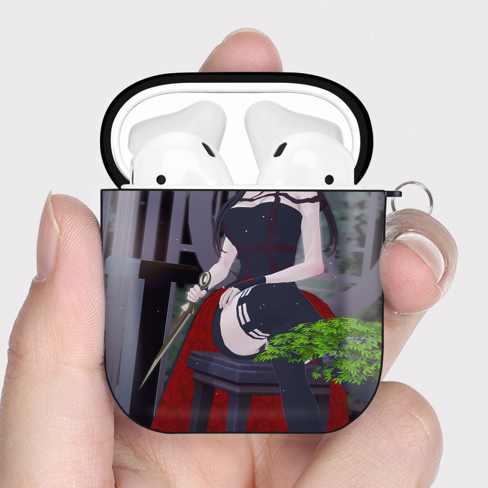 （画像用） SPY×FAMILY间谍家家酒 AirPods 第2世代保護ケース ハードシェル ブラック 耐衝撃・防指紋・カラビナ付き