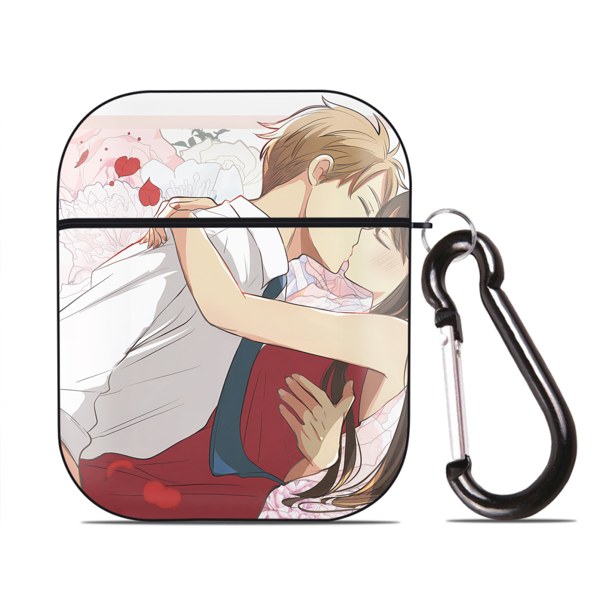（画像用） SPY×FAMILY间谍家家酒 AirPods 第2世代保護ケース ハードシェル ブラック 耐衝撃・防指紋・カラビナ付き