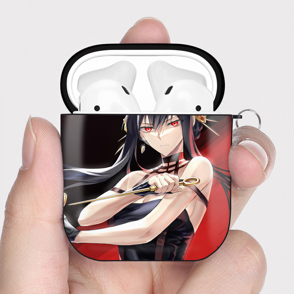 （画像用） SPY×FAMILY间谍家家酒 AirPods 第2世代保護ケース ハードシェル ブラック 耐衝撃・防指紋・カラビナ付き