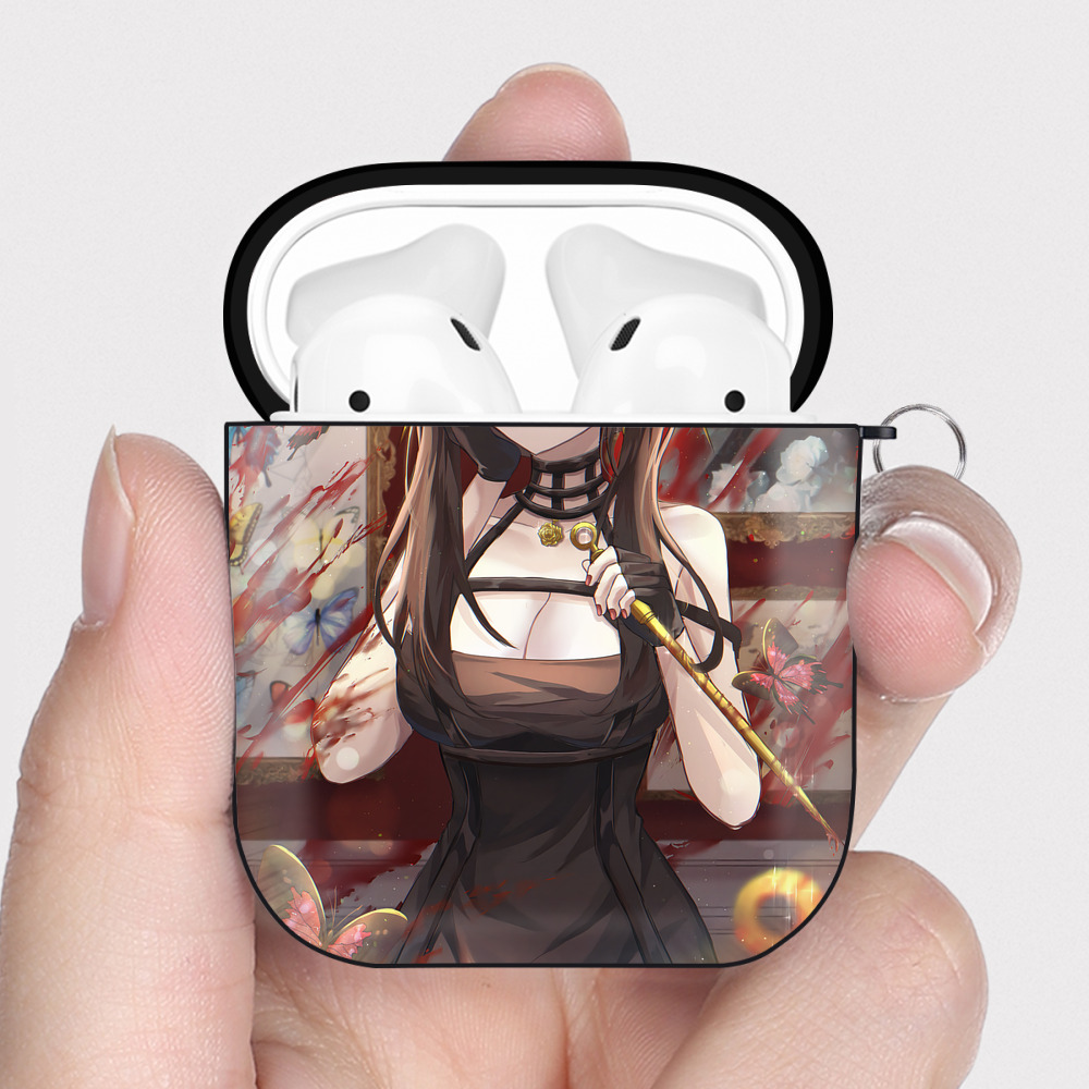 （画像用） SPY×FAMILY间谍家家酒 AirPods 第2世代保護ケース ハードシェル ブラック 耐衝撃・防指紋・カラビナ付き
