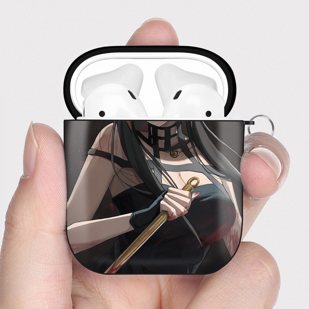（画像用） SPY×FAMILY间谍家家酒 AirPods 第2世代保護ケース ハードシェル ブラック 耐衝撃・防指紋・カラビナ付き