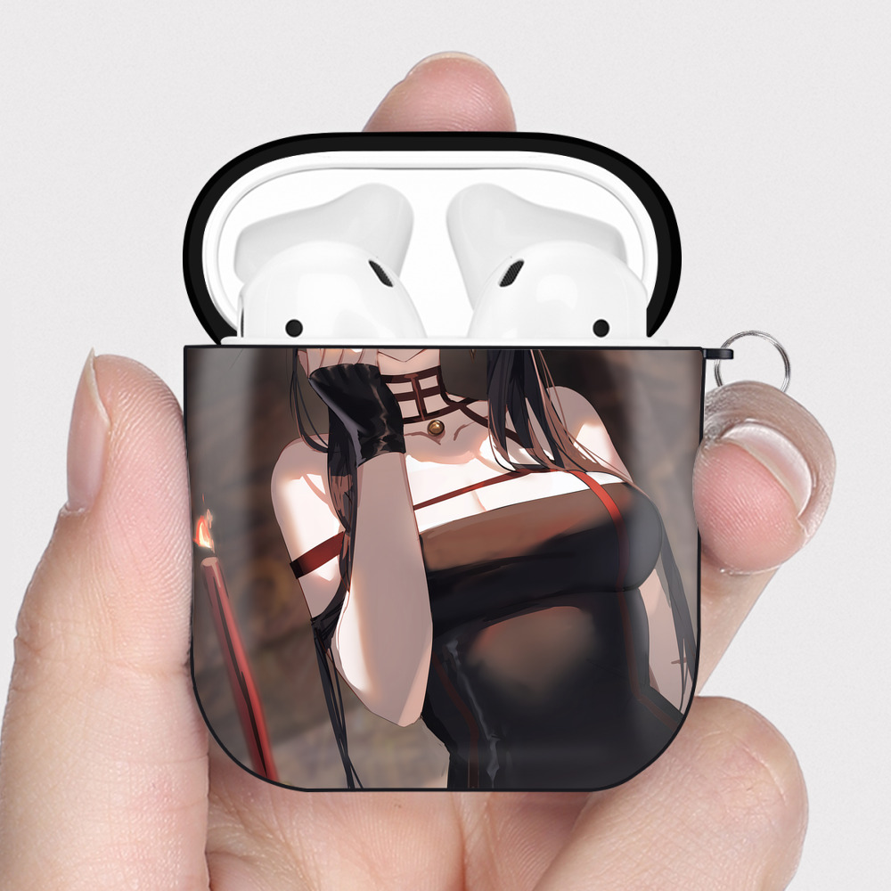 （画像用） SPY×FAMILY间谍家家酒 AirPods 第2世代保護ケース ハードシェル ブラック 耐衝撃・防指紋・カラビナ付き