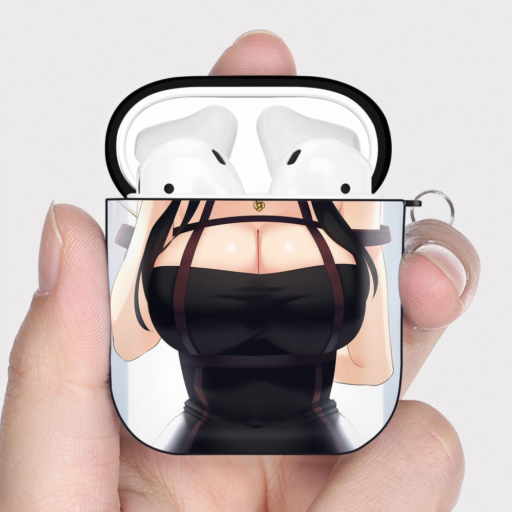 （画像用） SPY×FAMILY间谍家家酒 AirPods 第2世代保護ケース ハードシェル ブラック 耐衝撃・防指紋・カラビナ付き