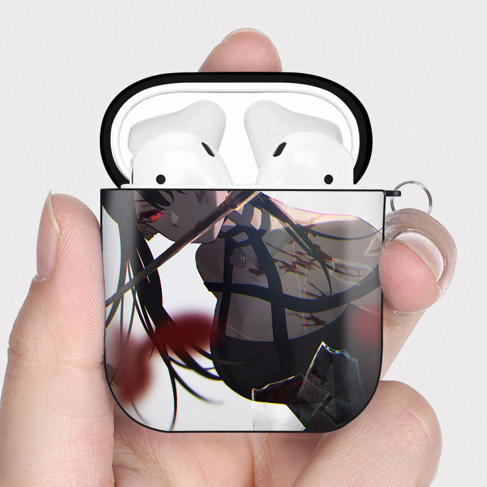 （画像用） SPY×FAMILY间谍家家酒 AirPods 第2世代保護ケース ハードシェル ブラック 耐衝撃・防指紋・カラビナ付き