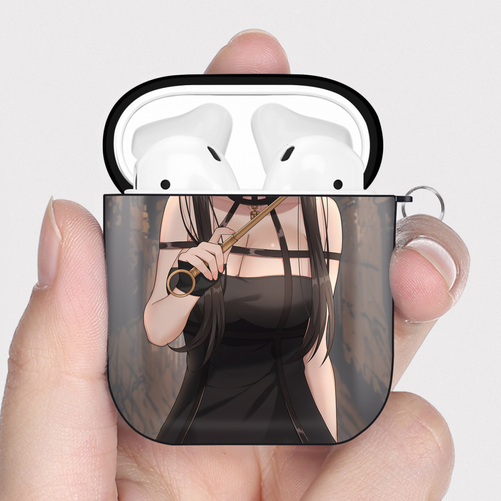 （画像用） SPY×FAMILY间谍家家酒 AirPods 第2世代保護ケース ハードシェル ブラック 耐衝撃・防指紋・カラビナ付き