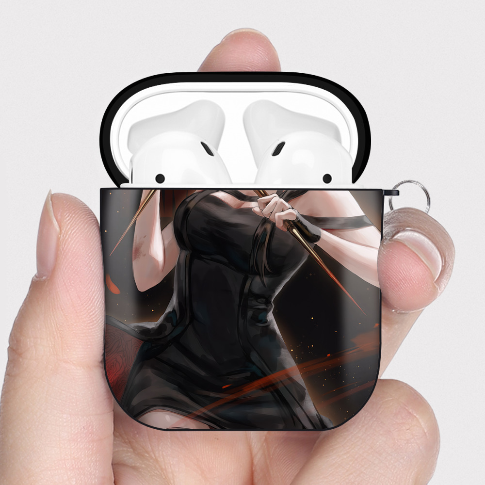 （画像用） SPY×FAMILY间谍家家酒 AirPods 第2世代保護ケース ハードシェル ブラック 耐衝撃・防指紋・カラビナ付き