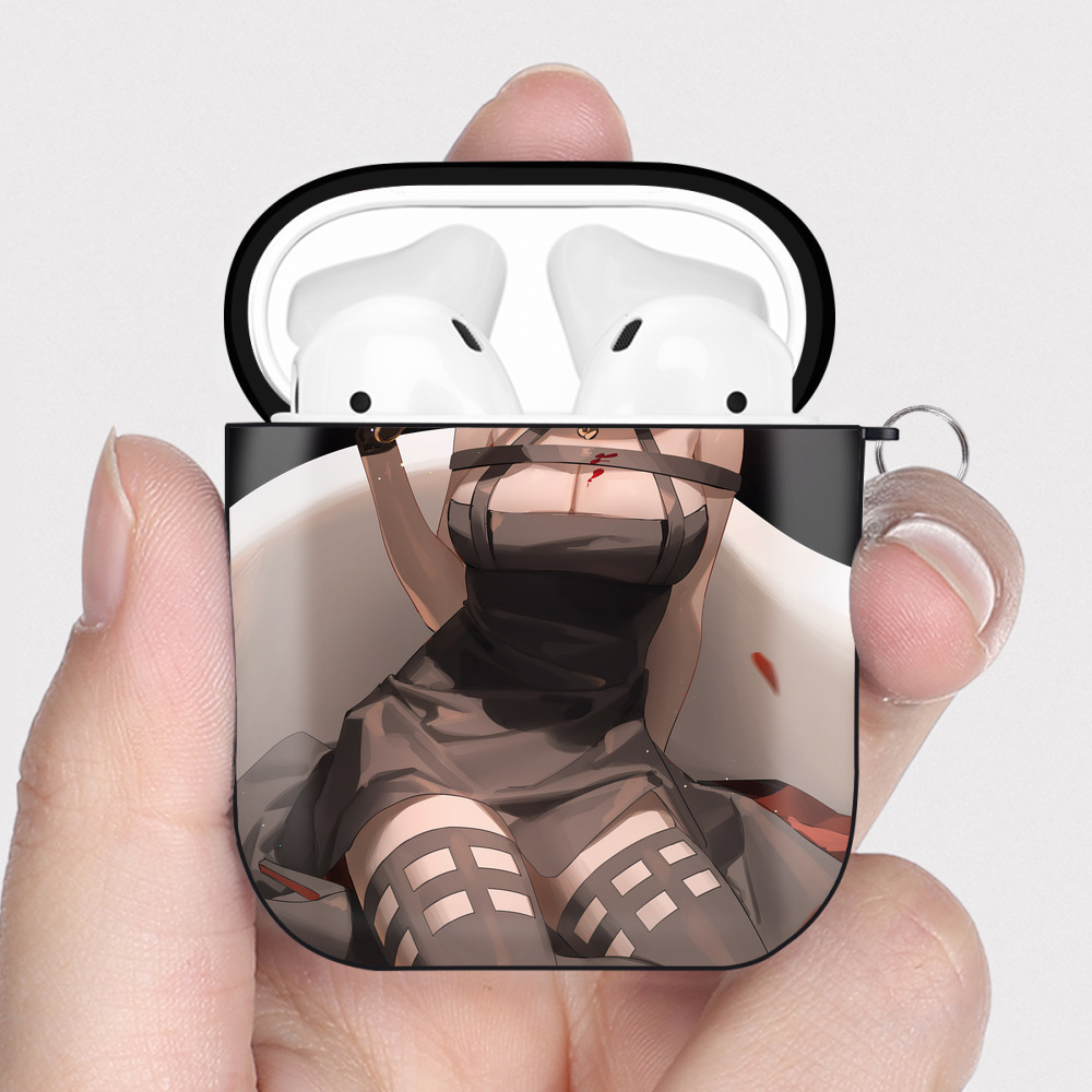 （画像用） SPY×FAMILY间谍家家酒 AirPods 第2世代保護ケース ハードシェル ブラック 耐衝撃・防指紋・カラビナ付き
