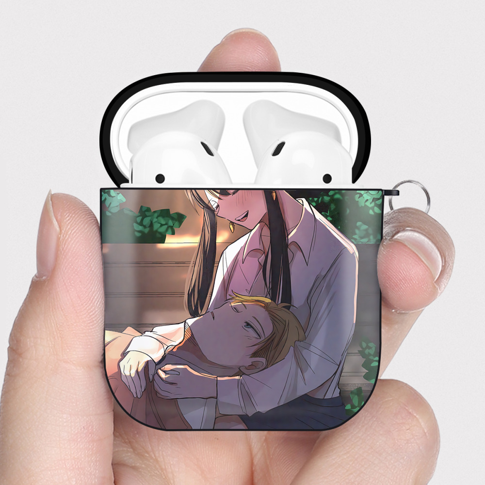 （画像用） SPY×FAMILY间谍家家酒 AirPods 第2世代保護ケース ハードシェル ブラック 耐衝撃・防指紋・カラビナ付き