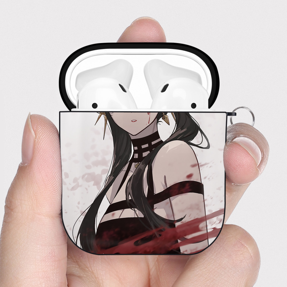 （画像用） SPY×FAMILY间谍家家酒 AirPods 第2世代保護ケース ハードシェル ブラック 耐衝撃・防指紋・カラビナ付き