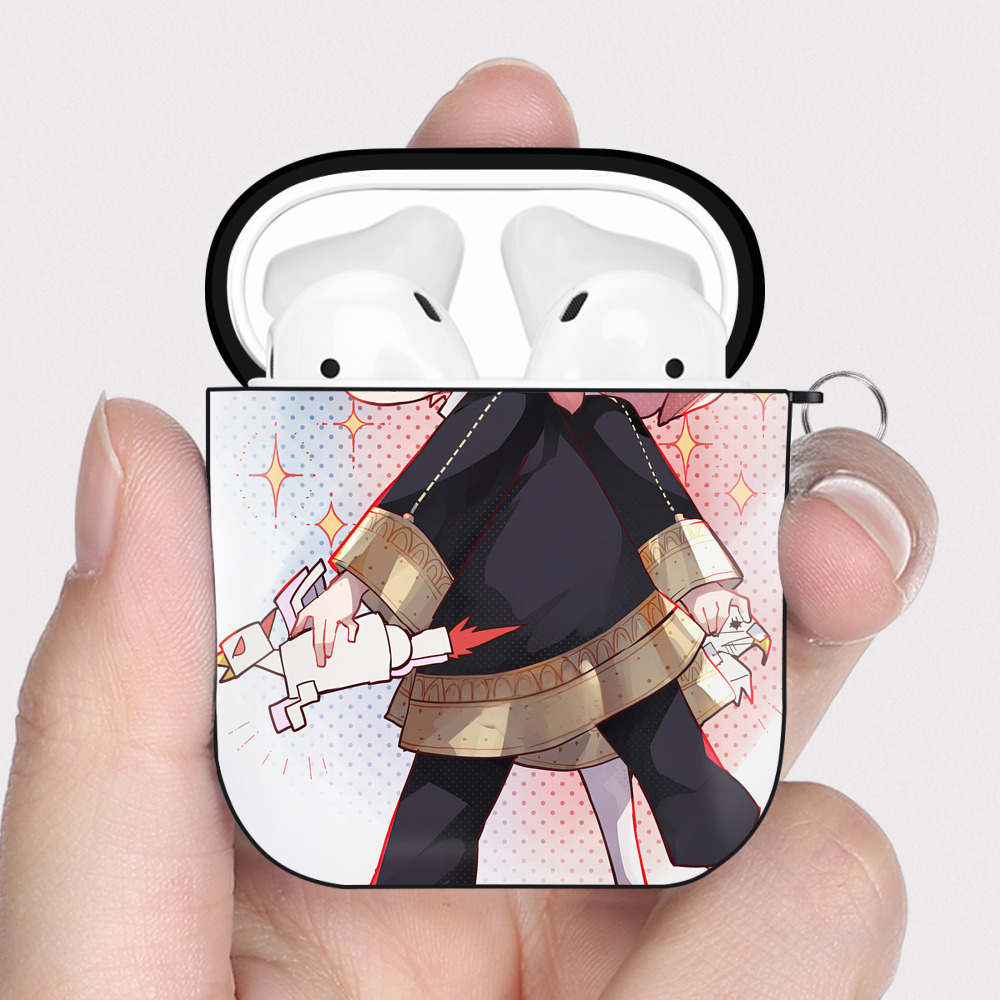 （画像用） SPY×FAMILY间谍家家酒 AirPods 第2世代保護ケース ハードシェル ブラック 耐衝撃・防指紋・カラビナ付き