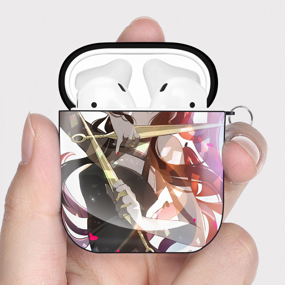 （画像用） SPY×FAMILY间谍家家酒 AirPods 第2世代保護ケース ハードシェル ブラック 耐衝撃・防指紋・カラビナ付き