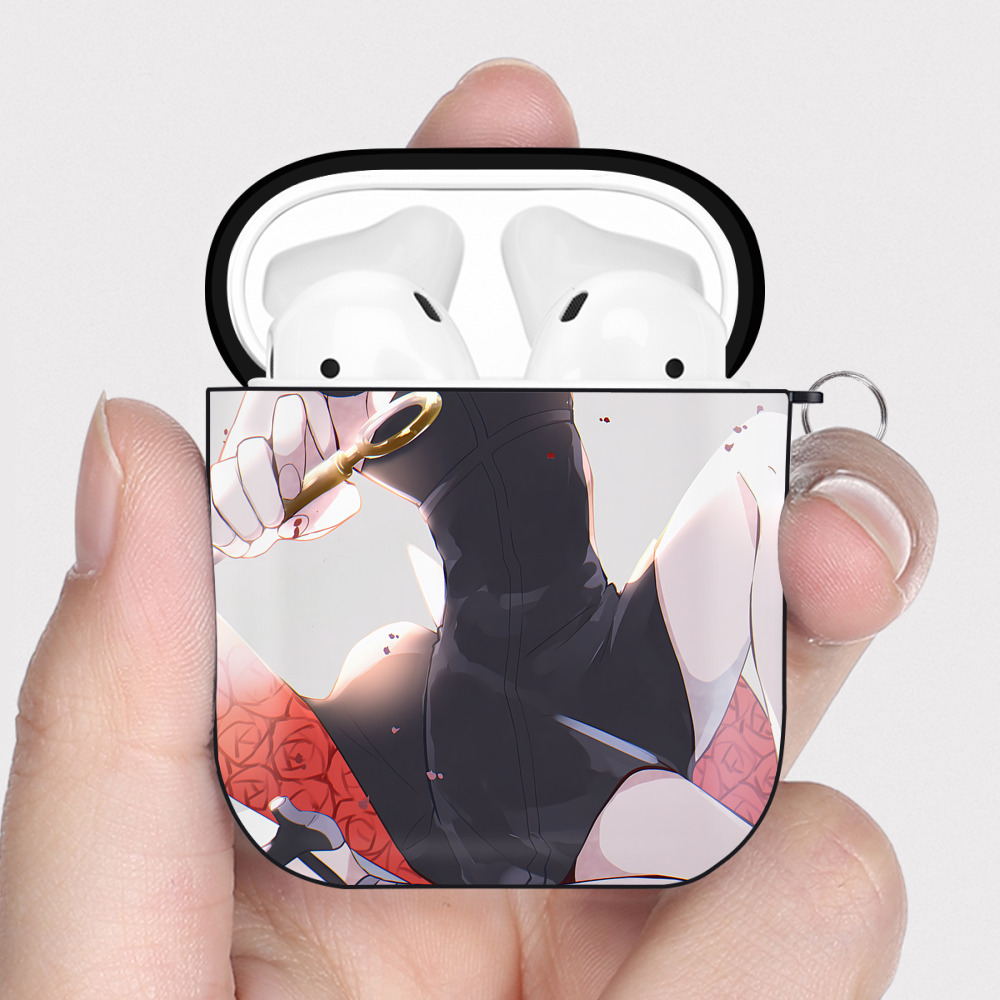 （画像用） SPY×FAMILY间谍家家酒 AirPods 第2世代保護ケース ハードシェル ブラック 耐衝撃・防指紋・カラビナ付き